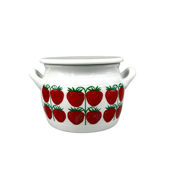 Arabia of Finland Strawberry Jam Jar Pot w/Lid Pomona Raija Uosikkinen 1960's - Picture 1 of 10